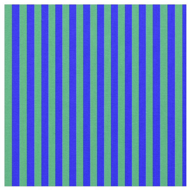 Blaue und grüne Linien Muster Stoff (Nahaufnahme)