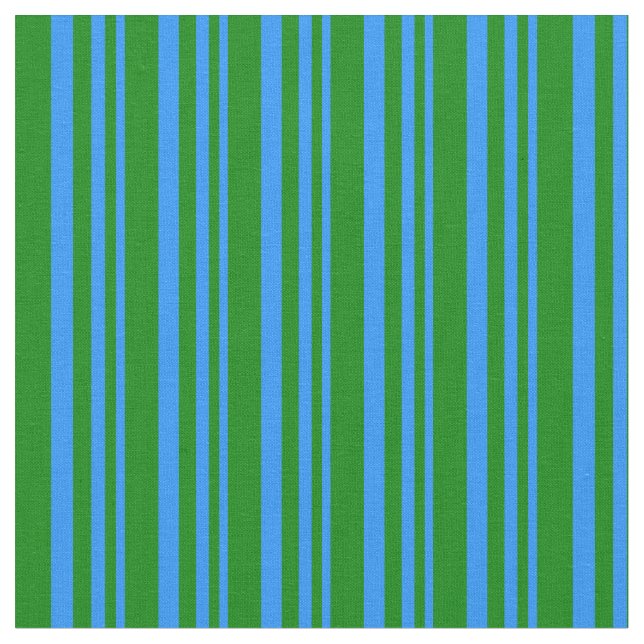 Blaue und grüne Linienmuster Stoff (Nahaufnahme)
