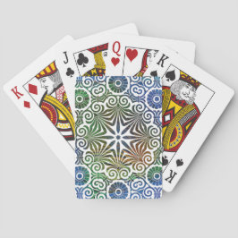 Blaue und grüne Mandala Klassische Spielkarten