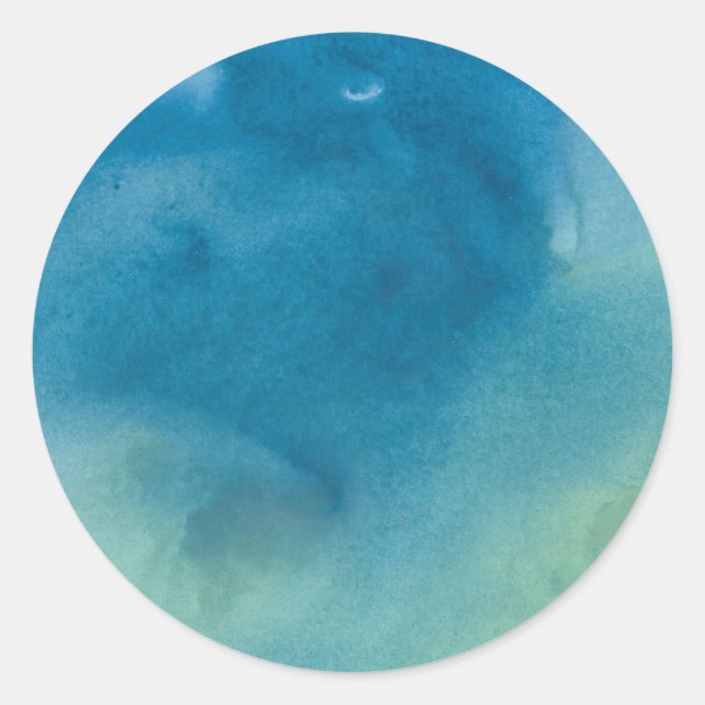 Blaue und grüne Marmorfarbe Runder Aufkleber (Vorderseite)