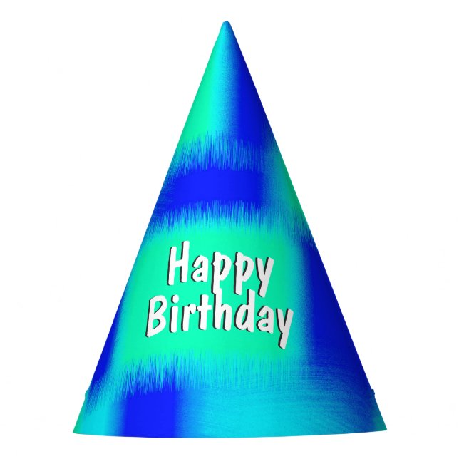 Blaue und grüne Patchwork Partyhütchen (Vorderseite)