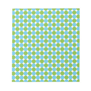 Blaue und grüne Polka-Punktmuster Notizblock