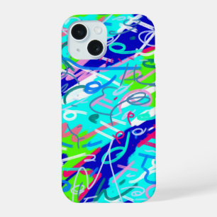 Blaue und grüne Pop-Art iPhone 15 Hülle