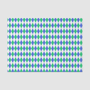 Blaue und grüne Raute Seidenpapier