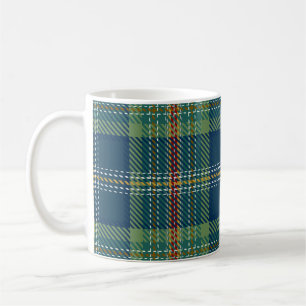 Blaue und grüne schottische Tartan-Karo Kaffeetasse