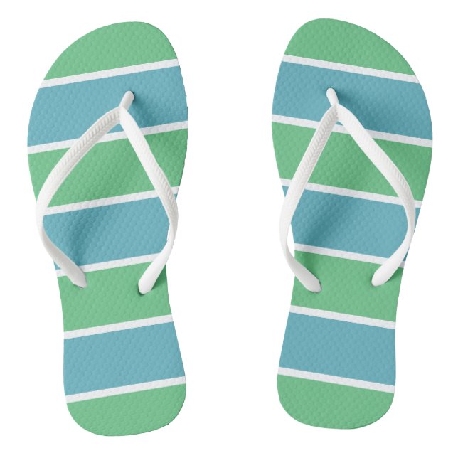 Blaue und grüne Streifen drehen Reinfälle um Flip Flops (Fußbett)