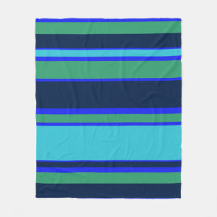 Blaue und grüne Streifen Fleecedecke