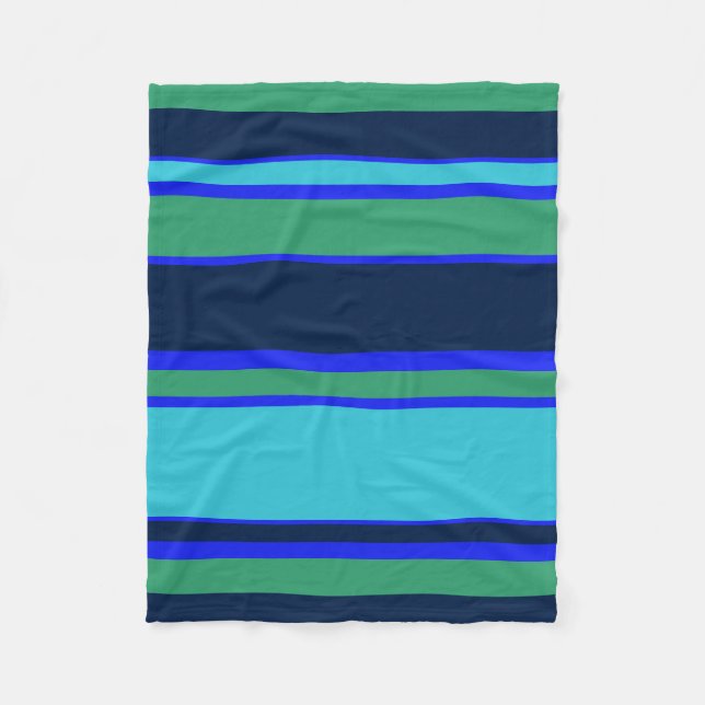 Blaue und grüne Streifen Fleecedecke (Vorderseite)