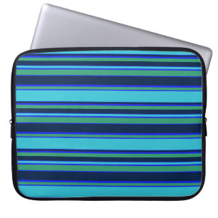 Blaue und grüne Streifen Laptopschutzhülle
