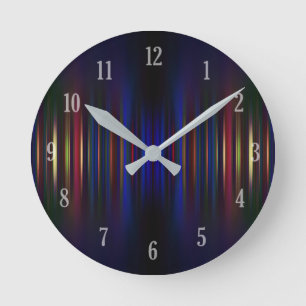 Blaue und grüne Streifen Runde Wanduhr