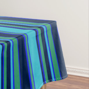 Blaue und grüne Streifen Tischdecke