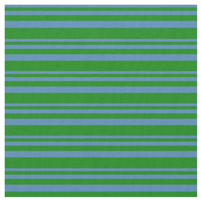 Blaue und grüne Streifenmuster Stoff (Nahaufnahme)