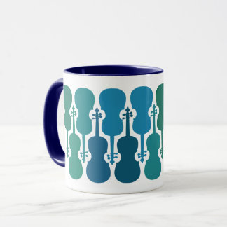 Blaue und grüne Violinkaffee-Tasse (11 oz) Tasse