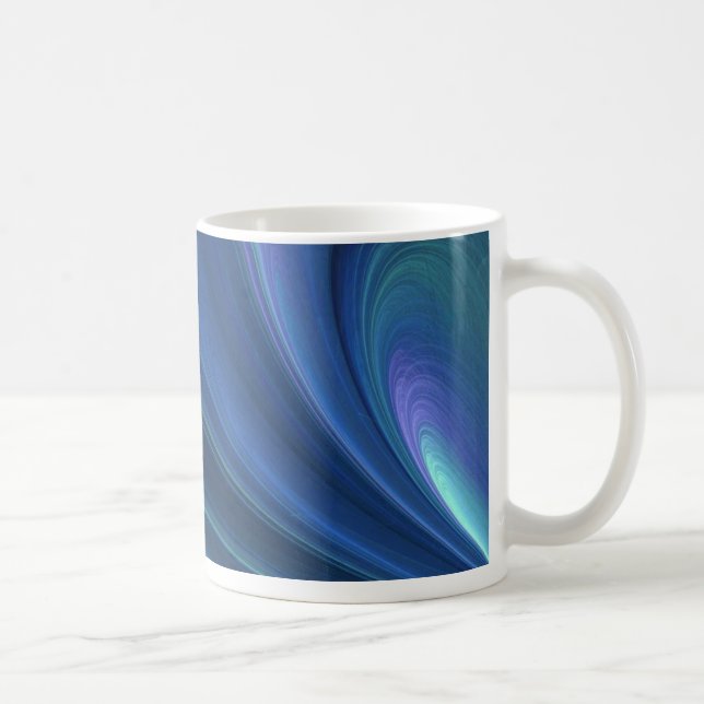 Blaue und grüne weiche Sand-Wellen Kaffeetasse (Rechts)