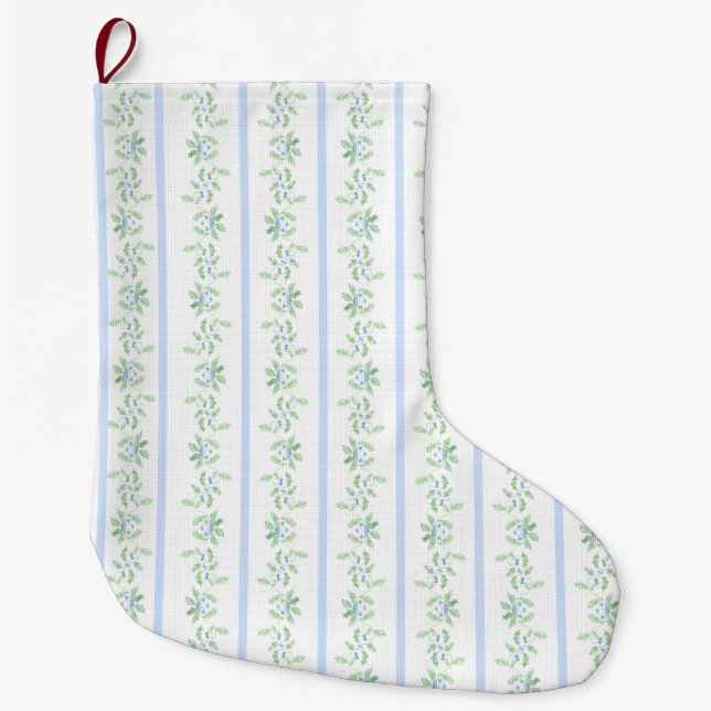 Blaue und grüne Weihnachten Großer Weihnachtsstrumpf (Vorderseite)