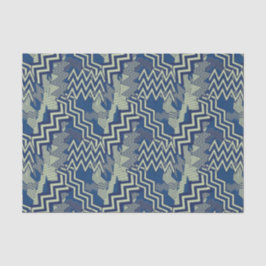 Blaue und grüne Zigzag-Muster Seidenpapier