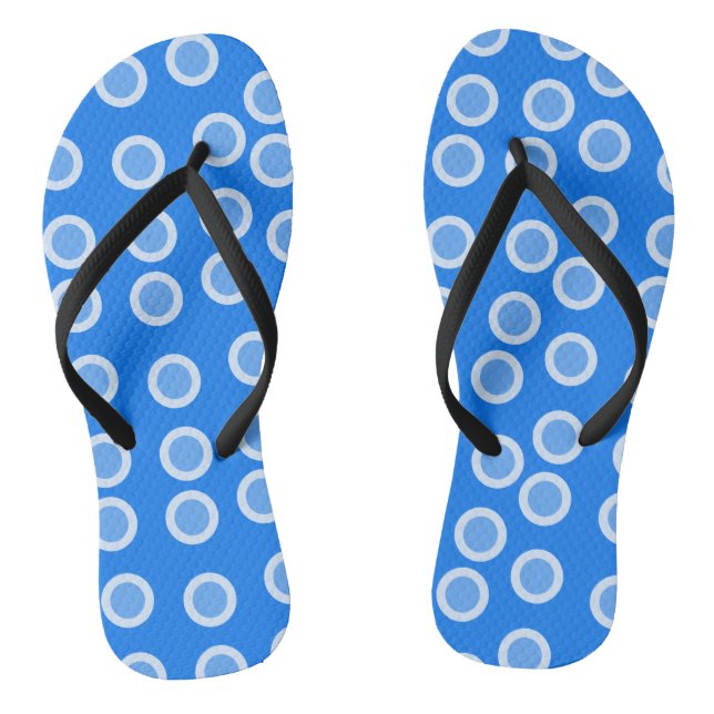 Blaue und hellblaue Kreise Flip Flops (Fußbett)
