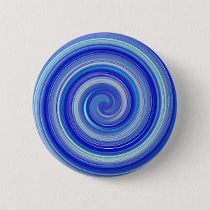 Blaue und hellblaue Spirale Button