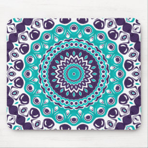 Blaue und Indigo-Mandala-Design Mousepad