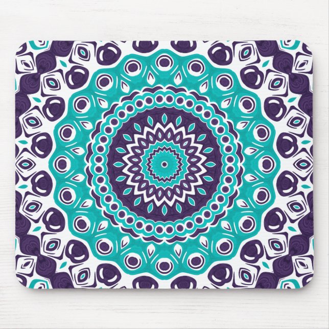 Blaue und Indigo-Mandala-Design Mousepad (Vorne)