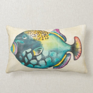Blaue und lila Aquarium-Fische Lendenkissen