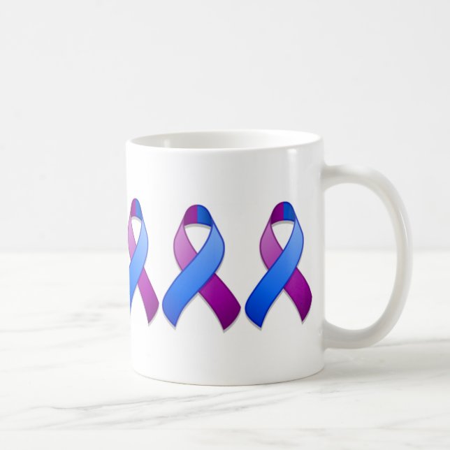 Blaue und lila Bewusstseins-Band-Tasse Kaffeetasse (Rechts)