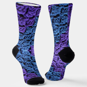 Blaue und Lila Crochet Socken
