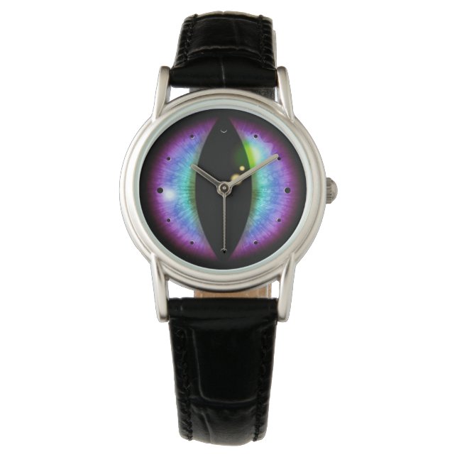 Blaue und Lila Dragons Auge Armbanduhr (Vorderseite)