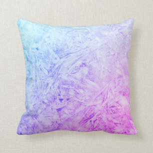 Blaue und lila Frostgestaltung Kissen