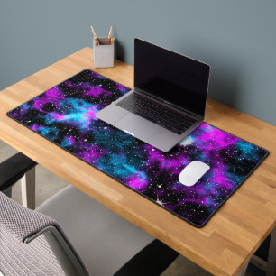 Blaue und Lila Galaxie Celestial Schreibtischunterlage