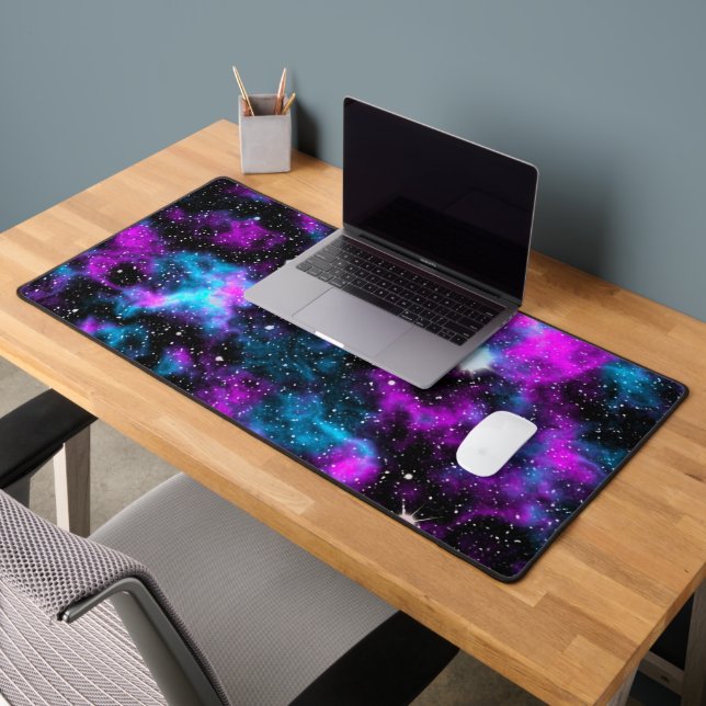 Blaue und Lila Galaxie Celestial Schreibtischunterlage (Büro 2)