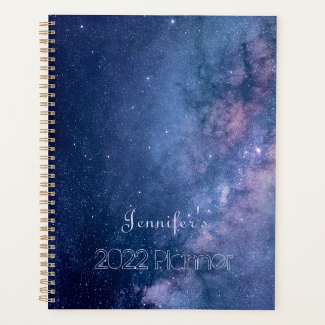 Blaue und Lila Galaxie Planer (Vorderseite)