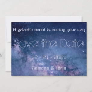 Blaue und Lila Galaxie Save The Date