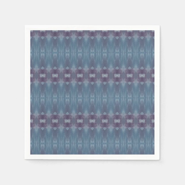 Blaue und Lila Gemusterte Napkins Serviette (Vorderseite)