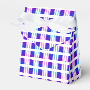 blaue und lila gestreifte elektrische Retro Geschenkschachtel