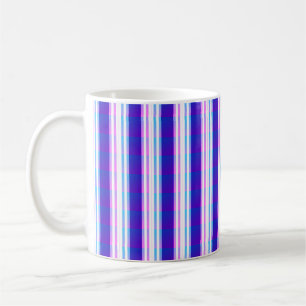 blaue und lila gestreifte elektrische Retro Kaffeetasse
