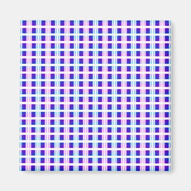 blaue und lila gestreifte elektrische Retro Magnet (Vorne)