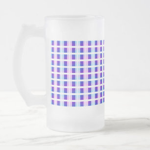 blaue und lila gestreifte elektrische Retro Mattglas Bierglas