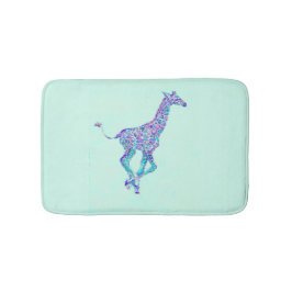 blaue und lila Giraffenbadmatte des Aqua Badematte