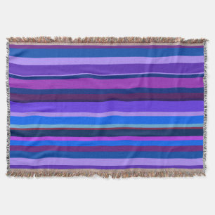 Blaue und lila horizontale Streifen Decke