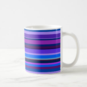 Blaue und lila horizontale Streifen Kaffeetasse