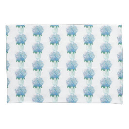 Blaue und Lila Hydrangea Kissenbezug