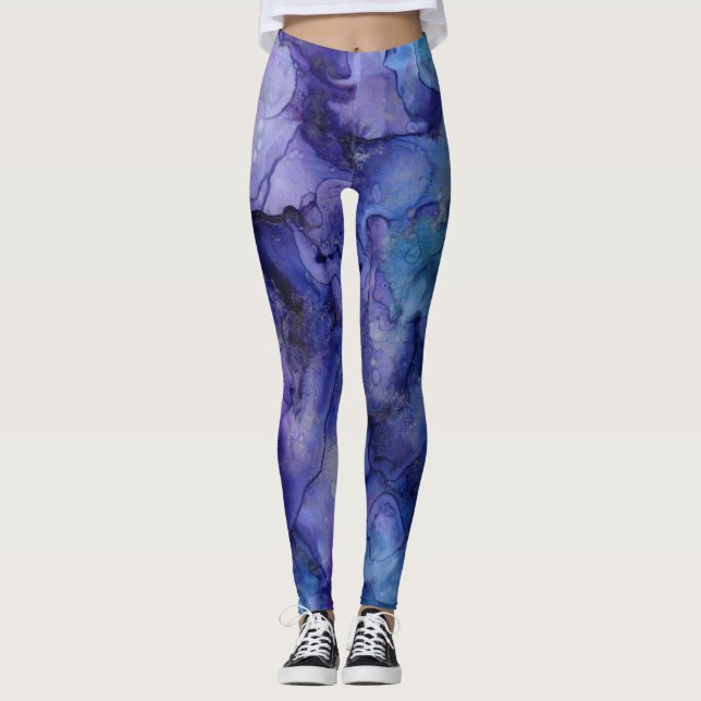 blaue und lila Leggings (Vorderseite)
