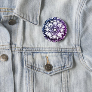 Blaue und Lila Mandala-Taste Button
