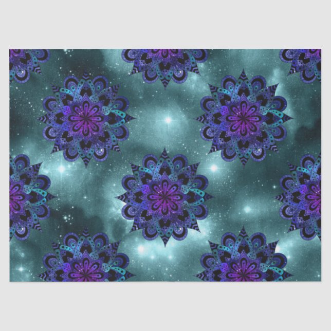 Blaue und Lila Mandalase auf der Entdeckungsseite  Seidenpapier (Vorderseite)