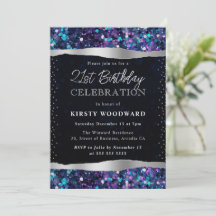 Blaue und Lila Mermaid Sequins 21. Geburtstag