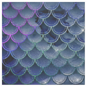 Blaue und Lila Mermaid-Skala Stoff