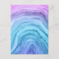 Blaue und Lila Ombre Agate Wasserfarben Kunst und 