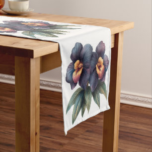 Blaue und lila Orchideen Kurzer Tischläufer