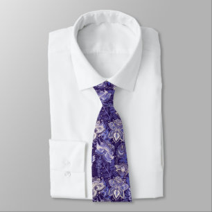 Blaue und Lila Paisley   Krawatte